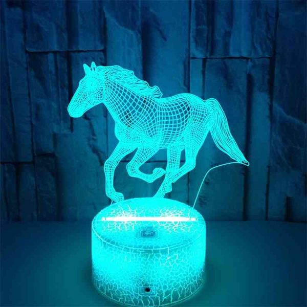 

new night gift decorative s creative pony colorful touch 3d table lamp