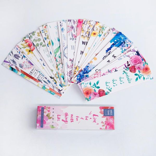 

bookmark 30pcs cute flowers bookmarks message cards papeleria stationery book notes paper page booksmark school supplies accessories