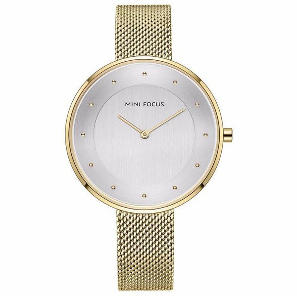 

Classic Women's Watches New MF Brand Luxury Quartz Wristwatch with Mesh Strap Band Rhinestones Dial Blue Clock Female, Gold