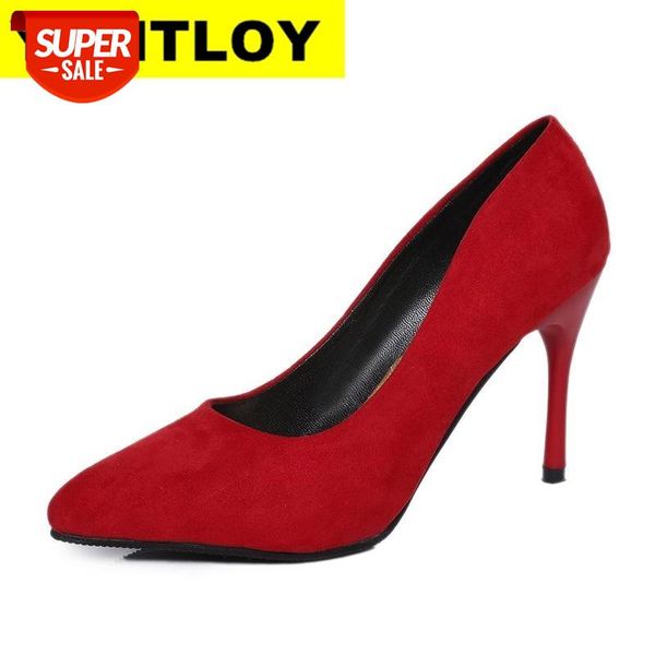 

2019 women shoes pointed toe pumps suede leisure dress shoes high heels boat wedding tenis feminino summer #fs0t