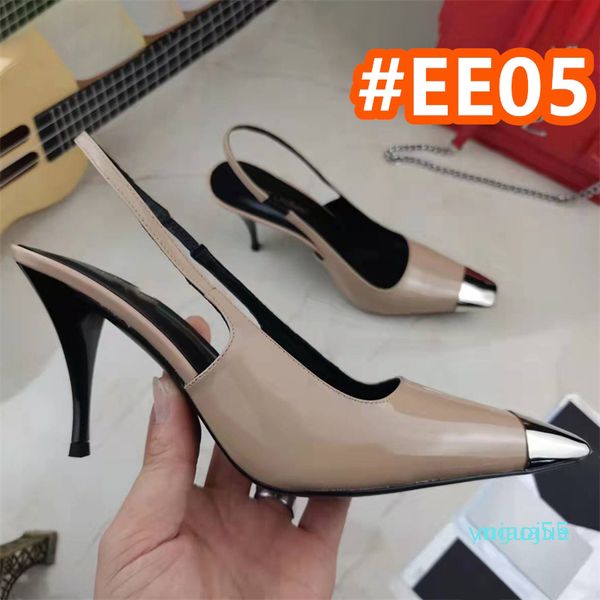 

women high heels luxury designer shoes pointed toes patent shiny leather pumps lady wedding sandals sexy, Black