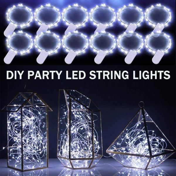 

party decoration led string lights silver wire fairy warm white garland home christmas wedding holiday powered by battery