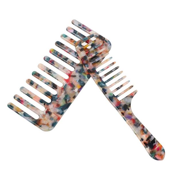 

hair brushes 2pcs hairdressing wide tooth comb portable smoothing, Silver