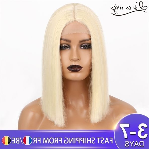 

wig i's synthetic a blonde 613 color short straight bob wigs for women middle part nature black red brown daily use hairs