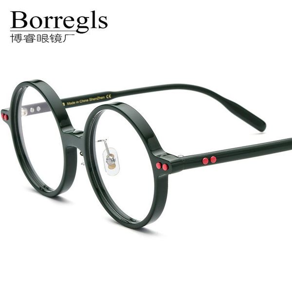 fashion sunglasses frames the personality round retro spectacle frame optical mirror small face men and women myopia glasses custom-made, Black