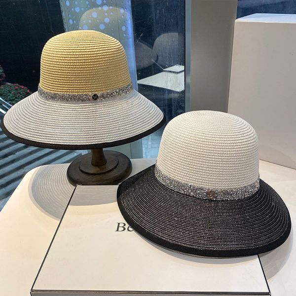 

water drill straw hat girl in summer, Blue;gray