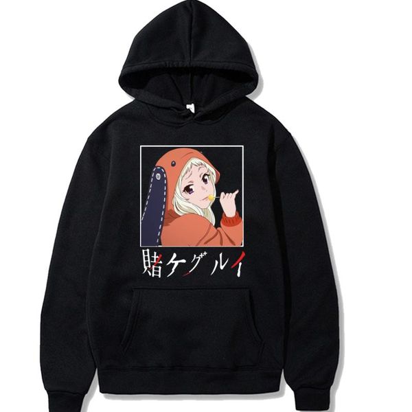 

women's hoodies & sweatshirts anime yomoduki kakegurui runa cosplay hoodie fashion compulsive gambler costume printed casual men women, Black