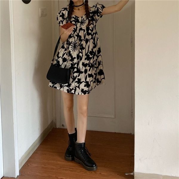 

2021 new office women flight , cotton, v-neck, bubble sleeve, retro black and white, slim, waist, casual vdwz, Black;gray