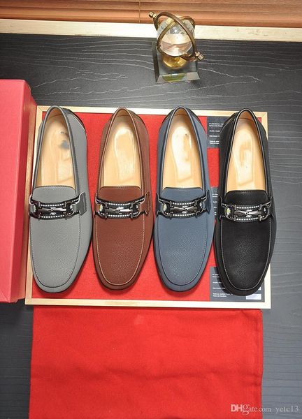 

77 2019 fashion luxury formal men shoes breathable leather men business shoe dress shoes loafers oxford shoes big size 38-45 22, Black