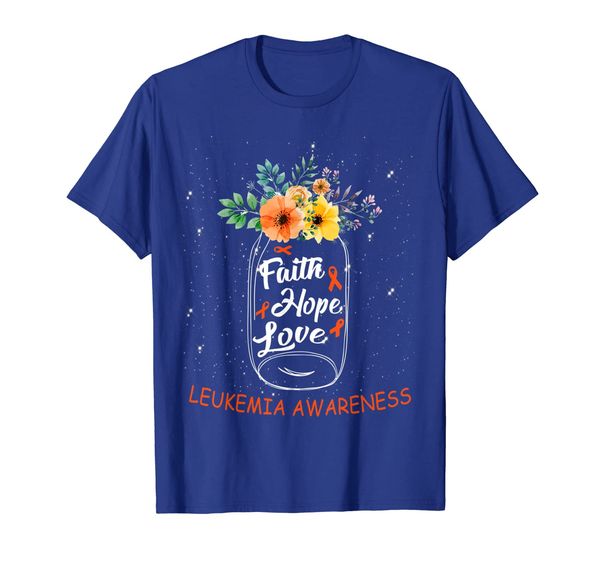 

leukemia-cancer-awareness faith-hope-love t-shirt, White;black