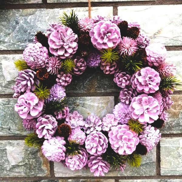 

decorative flowers & wreaths wedding birthday home door dried florals decor pink wreath hanging wall natural vintage room decoration