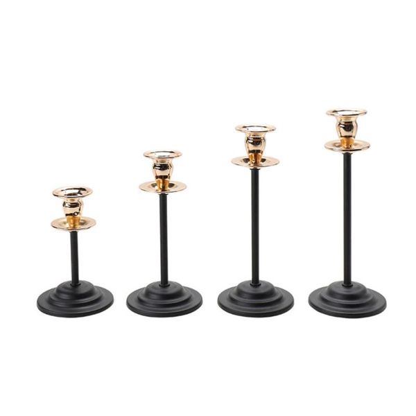 

candle holders 4pcs stand iron art holder retro candlestick long pedestal
