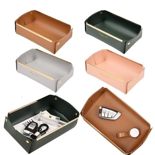 

storage baskets simple snap faux leather basket jewelry box with metal trim cosmetic display tray organizer deskhome office decor