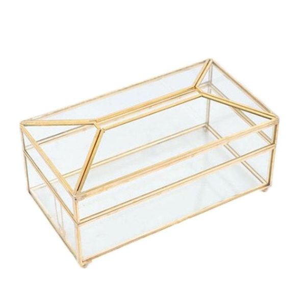 

tissue boxes & napkins household glass box nordic minimalist dustproof storage living room decoration