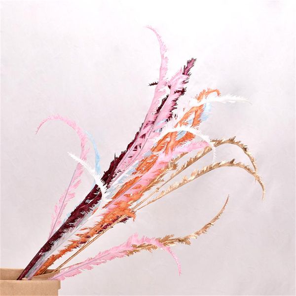 

decorative flowers & wreaths simulation flowering branch plant 5 forks big miscanthus wedding flower arrangement hall decoration party home
