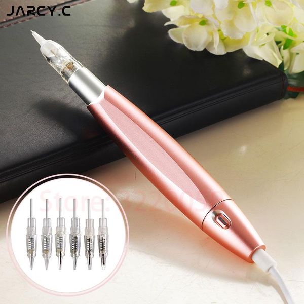 

tattoo guns kits charme machine permanent makeup pen kit eyebrow lip eyeline with power supply needle cartridges 8mm screw