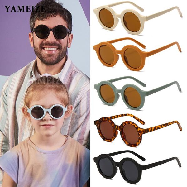 

sunglasses vintage round women men kids outdoor goggles parent-child sun glasses uv protection child eyewear lunette de soleil, White;black