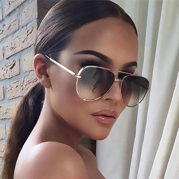 

sunglasses black gradient women australian brand designer luxury pilot flat ladies 2021 fashion, White;black