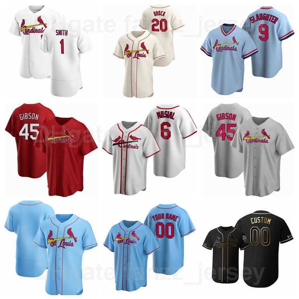 

baseball 5 albert pujols jersey 1 ozzie smith 6 stan musial 45 bob gibson 20 lou brock 9 enos slaughter flexbase pullover blue red white gre, Blue;black