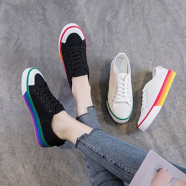 

womens canvas shoes 2019 spring autumn casual lace up black sneakers for woman white shoes student flat sneakers women sneaker a7ay#