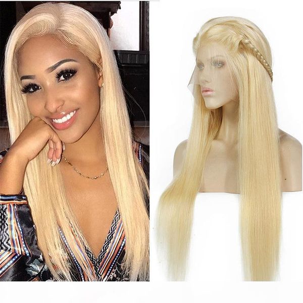 

613 blonde human hair wigs with baby hair peruvian virgin lace front wigs pre plucked honey blonde full lace wigs for black women, Black;brown