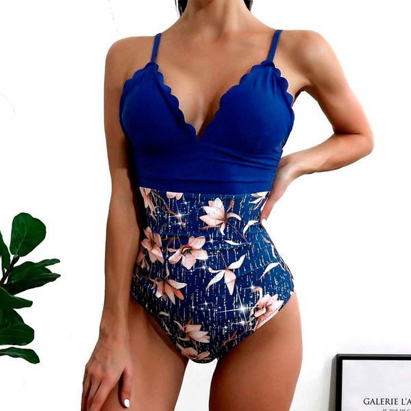 

bronzing floral one-piece swimsuit closed female swimwear push up body women's swimming bathing suit beach pool bather 2021