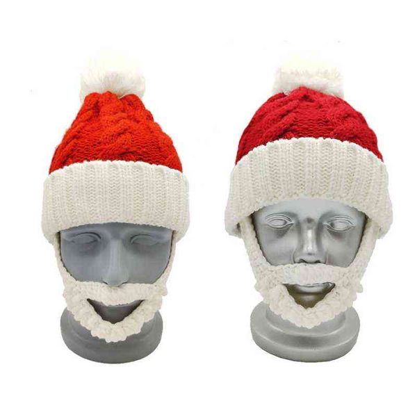 Cappello da Babbo Natale lavorato a maglia Berretto all'uncinetto Berretto natalizio Vacanze per adulti Bambini Unisex per Capodanno Forniture per feste festive Y21111