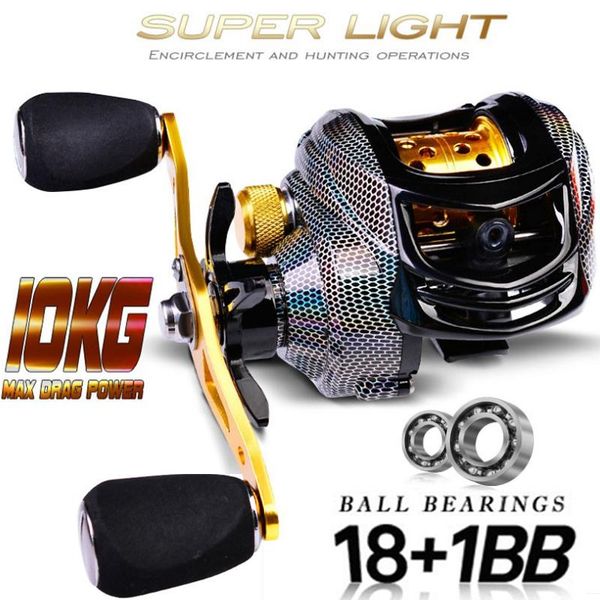 

baitcasting reels lizard 18+1bb 7.2:1 fishing reel bait casting carretilha de pesca 8kg max darg low profile