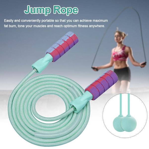 

jump ropes skipping speed adjustable length cordless rope workout for fitness fat burning exerciser home kids weighted handles