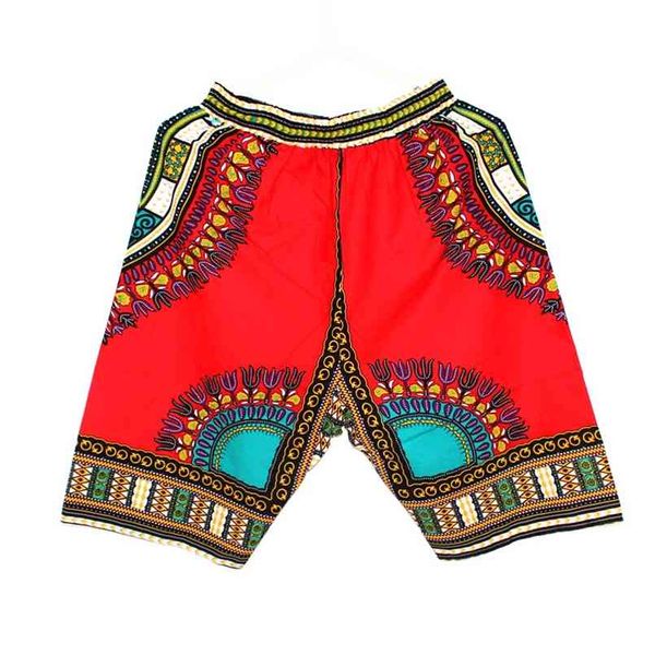 Pantaloni corti africani in tessuto Dashiki 100% cotone taglie forti in 8 colori 210716