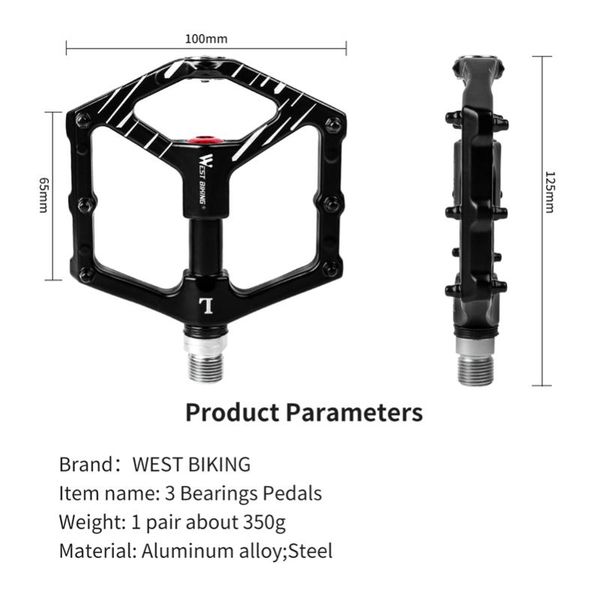 

bike pedals west biking 3 sealed bearings bicycle with magnetic parking ultralight cnc mtb road pedal cycling parts