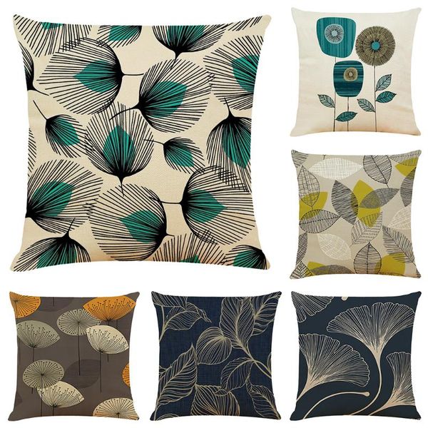 

cushion/decorative pillow leaf cushion cover 45x45cm hoga decorative funda cojines housse de coussin kissenbezug