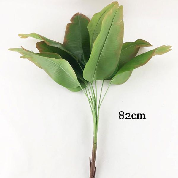 

decorative flowers & wreaths 82cm 9 fork monstera leave large artificial plants plastic palm tree big fake banana leaf real touch foliage fo