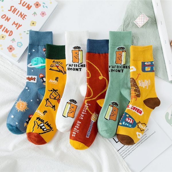 

autumn and winter new sports cotton socks cute blue high long socks c0224, Black