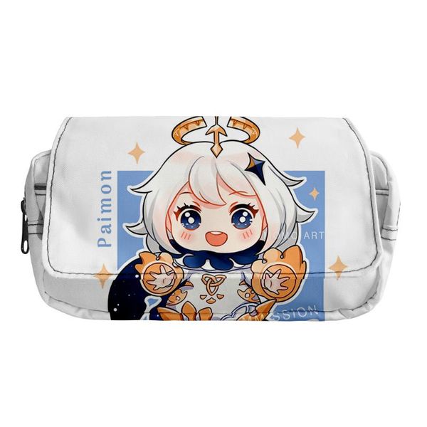 

cosmetic bags & cases genshin impact paimon 3d print boy girl high capacity pencil box child stationery storage bag simple student pen