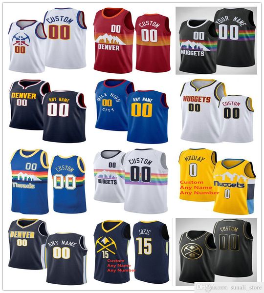 

2021 printed paul 4 millsap jokic 15 nikola jamal 27 murray jerseys michael 1 porter jr. will 5 barton monte 11 morris gary 14 harris jamych, Black;red