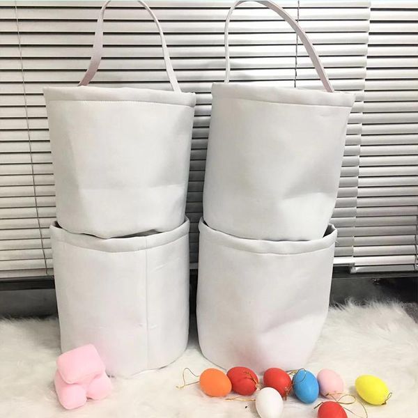 

2021 blank sublimation easter bucket white diy easter day egg storage basket lovely candy portable bags home party fast ship