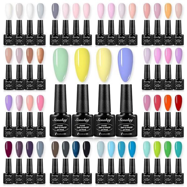 

nail art kits senalay uv gel polish set kit semi permanent soak off base coat hybrid varnishes poly for manicure