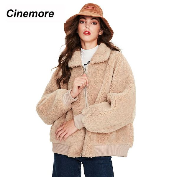 

cinemore 2021 winter new arrival real fur coat women fashion fluffy teddy bear jacket thick warm winter coat women k9050, Black