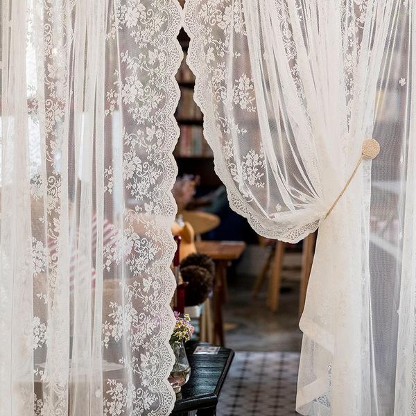 

korean vertical bar embroidered curtain lace princess wind door curtain bedroom partition decorative embroidered curtains tulle