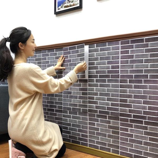 

wallpapers 3d wallpaper self adhesive brick pattern wall sticker soft package kindergarten walls decoration waterproof foam home stickers