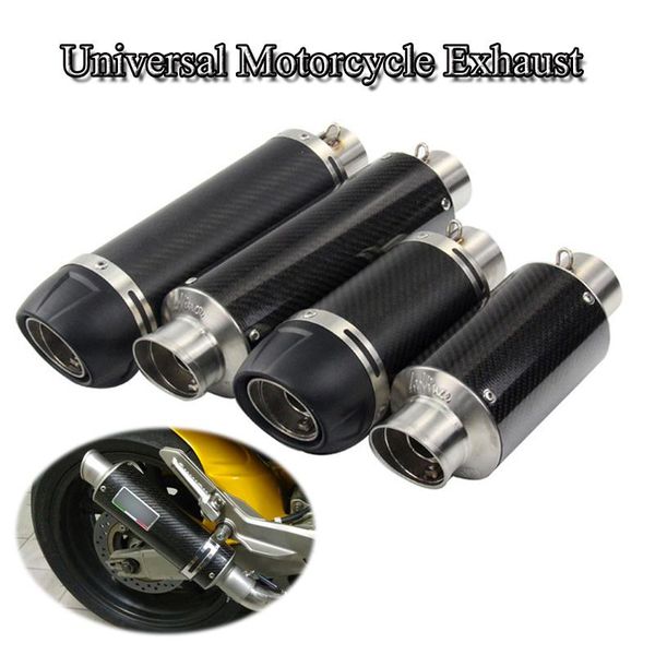 

motorcycle exhaust system carbon fiber tips muffler universal end pipe with db killer street bike exhasut modify slip