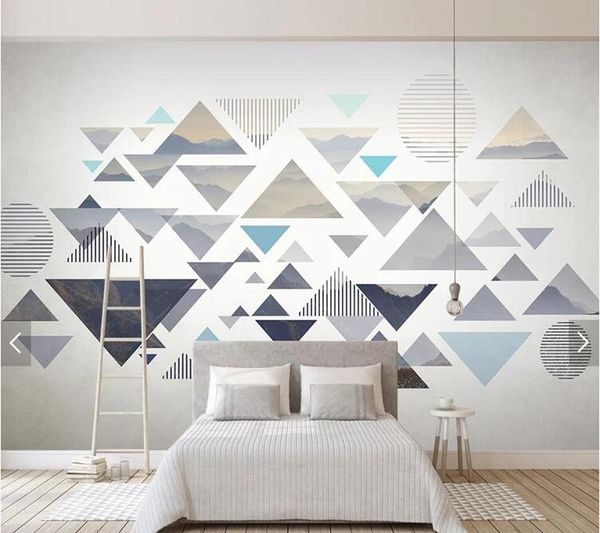 

wallpapers custom 3d papel de parede, geometric triangles murals for living room bedroom sofa backdrop home decor wallpaper