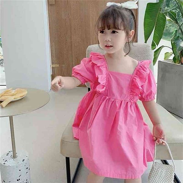 

summer arrival girls princess dress kids cotton es clothes 210528, Red;yellow