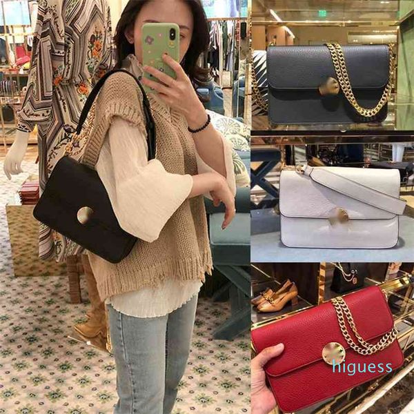 

designer- women bags classic lychee women's grain cowhide casual shoulder messenger chain organ bag handbags