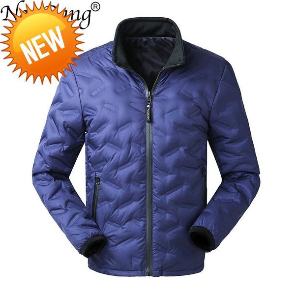 

newbang brand 6xl 7xl men fashions down coat male jacket men's winter thick warm double side reversible feather, Black