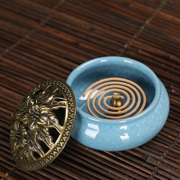 

fragrance lamps portable incense burner ash catcher tray copper ceramic censer meditation peaceful relaxing accessories home decor