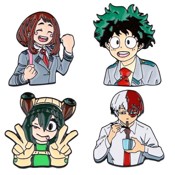 

pins, brooches pf674 my hero academia japanese anime manga cute enamel lapel pin badge pins backpack decoration jewelry accessories gift, Gray