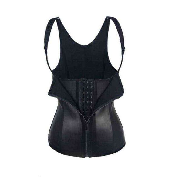 

luxury women's shapers women's steel three wide breasted + zipper matte rubber body shaping cloth, Black;white