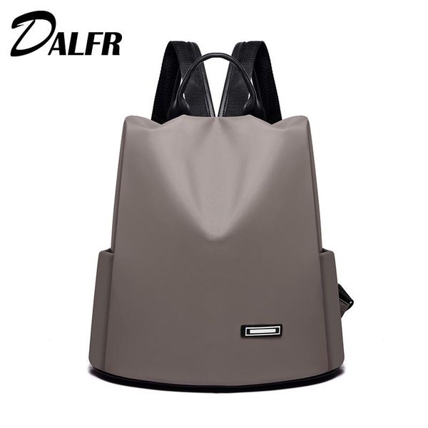 

outdoor bags dalfr women backpacks 2021 fashion ladies travel backpack waterproof student school anti-theft oxford cloth solid